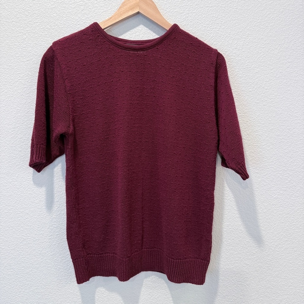 Wine Textured Knit Sweater Top | Dark Academia New Preppy Scandigirl Minimalist